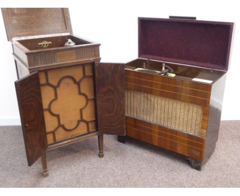1950s Collaro record player in teak case (H78cm), and a viva tonal Columbia Grafonola  Condition Report & Further Details Cli