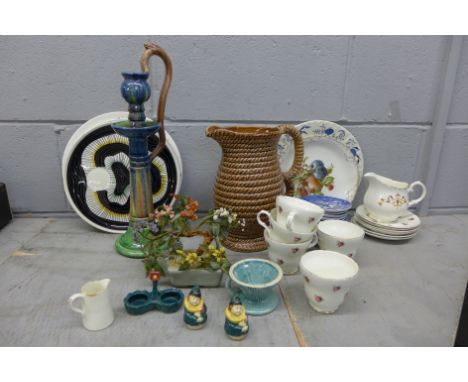 Four boxes of china and other ceramic items including figurines and a candle holder **PLEASE NOTE THIS LOT IS NOT ELIGIBLE FO