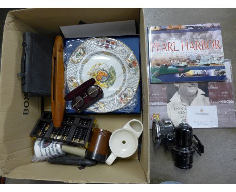 A vintage cycle lamp, (Lucas), commemorative china, etc. **PLEASE NOTE THIS LOT IS NOT ELIGIBLE FOR POSTING AND PACKING** 