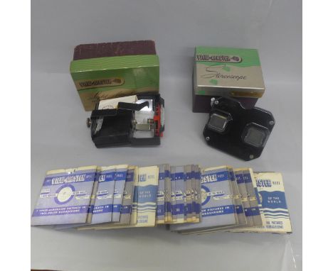 A View-Master, a light attachment and a collection of fifty-five slides 