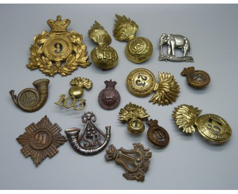 Victorian British Army regimental badges 