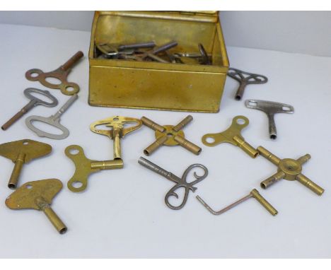A collection of over thirty clock and carriage clock keys 