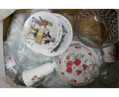 A large collection of china including a pair of Losol vases, a Royal Doulton figure 'My Love', a Royal Albert Lady Carlyle tr