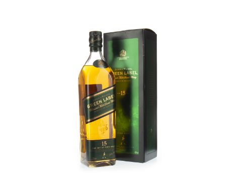 JOHNNIE WALKER GREEN LABEL AGED 15 YEARS Blended Malt Scotch Whisky 70cl, 43% volume, in carton.