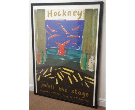 David Hockney (British 1934-): 'Paint the Stage', signed exhibition poster for the Hayward Gallery 1st Aug. to 29th Sept. 198