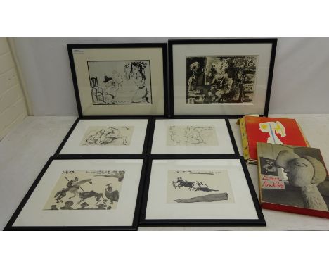 After Pablo Picasso (Spanish 1881-1973): Figurative Studies, six  lithographs pub. c1960, 24cm x 32cm approx (6) (with associ