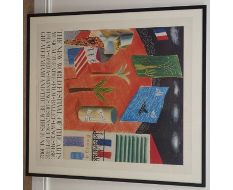 David Hockney (British 1934-): 'New World Festival of the Arts', signed exhibition poster for Greater Miami and the Beaches J