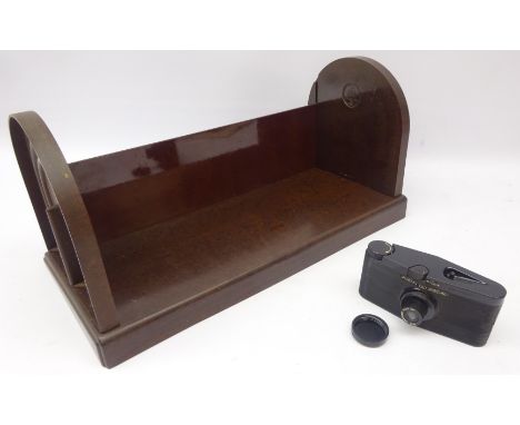 Art Deco EBCO patent bakelite bookcase, L50cm and Purma Special Bakelite camera  Condition Report Click here for further imag