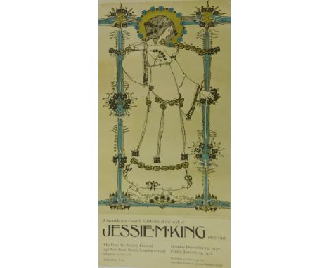 1970's  Jessie M. King Scottish Arts Council Exhibition poster featuring the cover design for Album von Berlin, 1899, 76cm x 