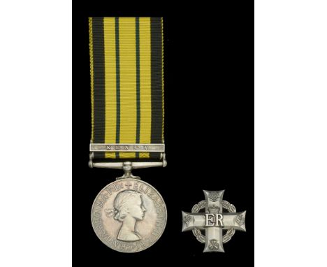 Family Group:  Africa General Service 1902-56, 1 clasp, Kenya (22994755 Pte. C. Burchill. Glosters.) in named card box of iss