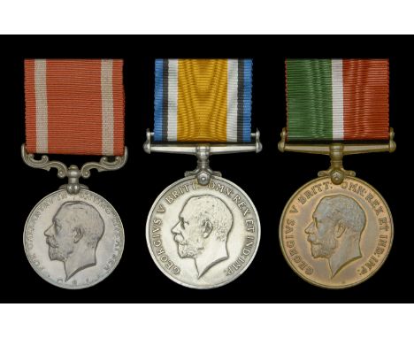 A ‘Volturno Disaster’ Sea Gallantry Medal group of three awarded to R. Hunt, Mercantile Marine  Sea Gallantry Medal, G.V.R., 