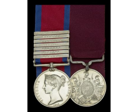 Pair: Sergeant and Bandmaster William Russ, 82nd Foot  Military General Service 1793-1814, 7 clasps, Roleia, Vimiera, Corunna