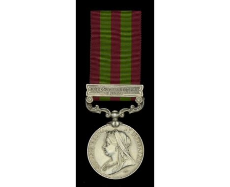 India General Service 1895-1902, 1 clasp, Defence of Chitral 1895 (907 Sepoy Mool Singh, 4th Kashmir Infy. I.S.T.) minor offi