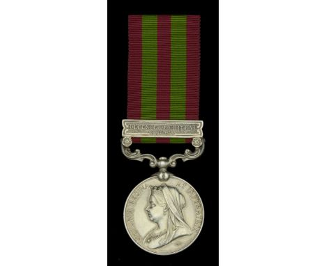 India General Service 1895-1902, 1 clasp, Defence of Chitral 1895 (907 Sepoy Mool Singh, 4th Kashmir Infy. I.S.T.) minor offi