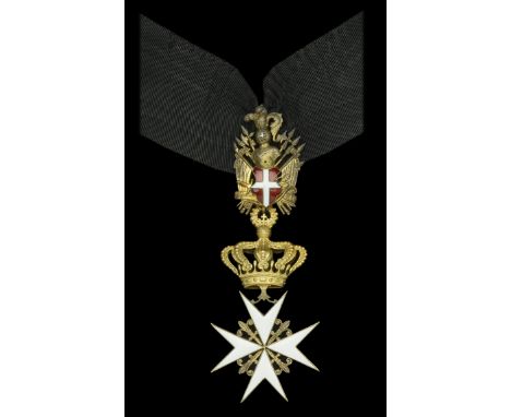 International, Sovereign Military Order of St. John of Jerusalem, Rhodes & Malta, Knight’s neck badge, 125mm including trophy