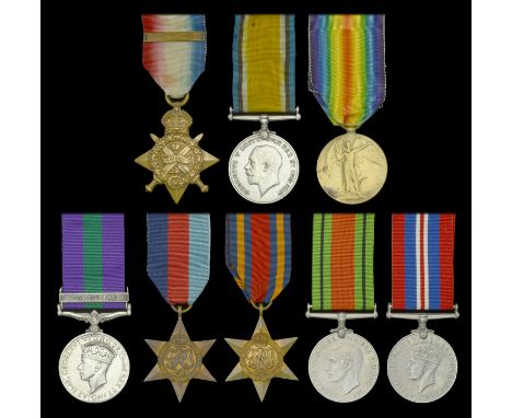Family Group:  Three: Private W. Hicks, King’s Shropshire Light Infantry 1914 Star, with clasp (7189 Pte W. Hicks. 1/Shrops: 
