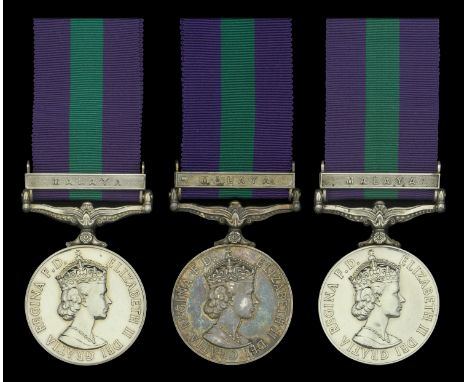 General Service 1918-62, 1 clasp, Malaya, E.II.R. (3) (22847427 Cfn. N. K. Barker. R.E.M.E.; 22750583 Cfn. C. Jones. R.E.M.E.