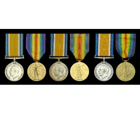 Pair: Private G. H. Landers, Northumberland Fusiliers, who died of wounds on 10 April 1918 British War and Victory Medals (44