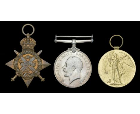 Three: Gunner P. A. Wells, Royal Horse Artillery, who died of wounds on the Western Front on 24 February 1917  1914 Star (264