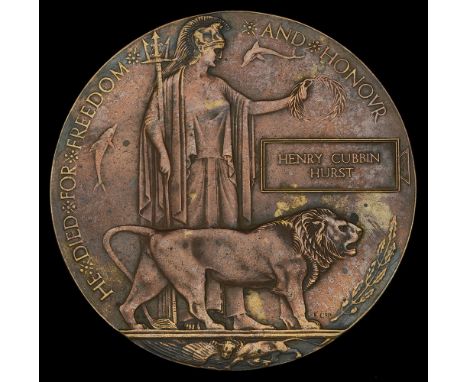 The Memorial Plaque to Second Lieutenant H. C. Hurst, Yorkshire Regiment, who was killed in action during the Battle of the S
