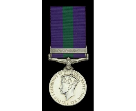 General Service 1918-62, 1 clasp, Malaya, G.VI.R. (Lt. G. L. W. Watson. R.E.M.E.) nearly extremely fine £70-£90  ---  Geoffre