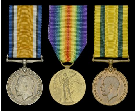 Three: Private E. J. Warren, Royal Army Medical Corps  British War and Victory Medals (88423 Pte. E. J. Warren. R. A. M. C.);