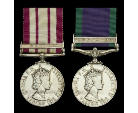 Pair: Marine K. A. Roden, Royal Marines  Naval General Service 1915-62, 1 clasp, Brunei (R.M. 17434 K. A. Roden. Mne. R.M.); 