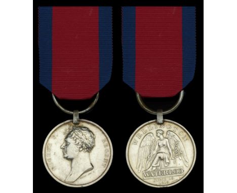 Waterloo 1815 (Corp. William Kenyon, Royal Foot Artillery.) fitted with steel clip and ring suspension, minor edge bruising a
