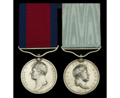 A very fine and rare Waterloo Medal and ‘Salamanca operations’ Guelphic Medal pair awarded to Sergeant Henry Erdfelder, 2nd R