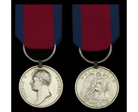 Waterloo 1815 (Ensign Charles Dallas, 32nd Regiment Foot.) fitted with original steel clip and ring suspension, small edge br