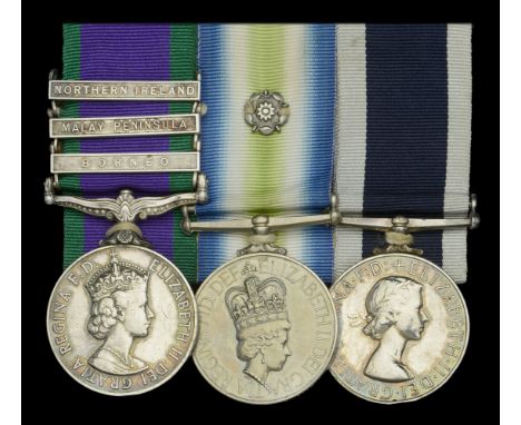 Three: Corporal R. M. McCarthy, Royal Marines  General Service 1962-2007, 3 clasps, Borneo, Malay Peninsula, Northern Ireland