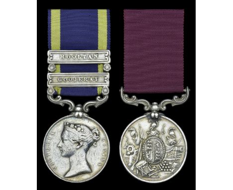 Pair: Colour Sergeant J. Switzer, 96th Foot, late King’s Royal Rifle Corps  Punjab 1848-49, 2 clasps, Mooltan, Goojerat (J. S