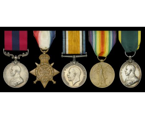A fine Great War ‘Neuve Eglise’ April 1918 D.C.M. group of five awarded to Sergeant A. Wood, 9th Battalion, Highland Light In