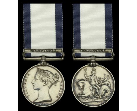 Naval General Service 1793-1840, 1 clasp, Trafalgar (Wm. Hart.) suspension neatly reaffixed, minor edge bruise and light mark