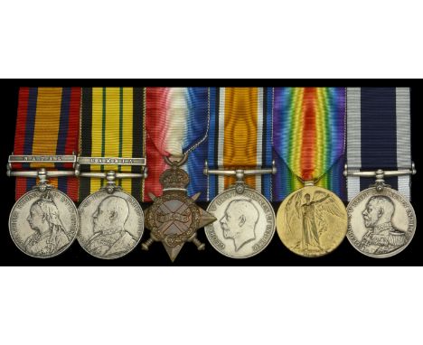 Six: Chief Petty Officer A. E. Smith, Royal Navy, who died on 15 April 1917  Queen’s South Africa 1899-1902, 1 clasp, Natal (