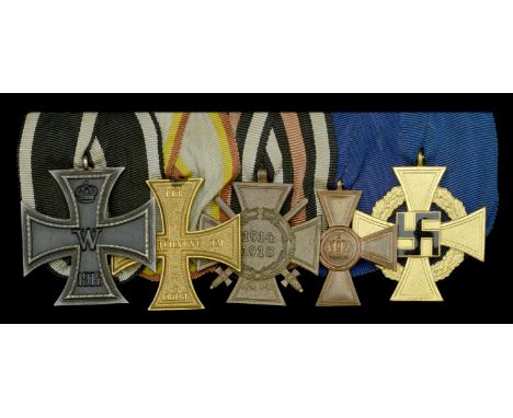 A German Great War Iron Cross Group of Five. Comprising the 1914 Iron Cross Second Class, the Mecklenburg Schwerin Military S