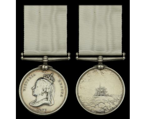 Arctic Medal 1875-76 (G. Stone. Py. Offr. 2. Cl. H.M.S. Discovery) a little polished and some light scratches, otherwise very