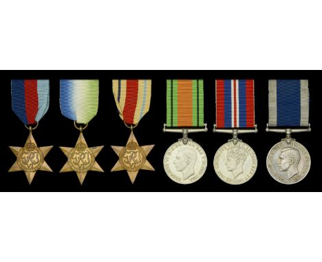 Six: Stoker Petty Officer A. O. Hannaford, Royal Navy  1939-45 Star; Atlantic Star; Africa Star; Defence and War Medals 1939-