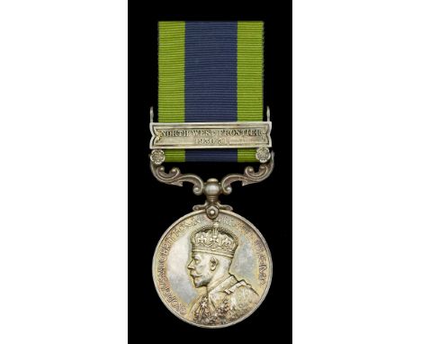 India General Service 1908-35, 1 clasp, North West Frontier 1930-31 (7878760 Pte. J. Atkinson. R. Tank C.) nearly extremely f