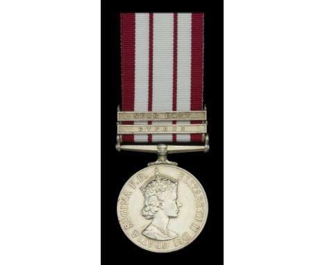 Naval General Service 1915-62, 2 clasps, Cyprus, Near East (R.M. 131861 R. A. Wooden, Mne. R.M.) edge nicks, good very fine £