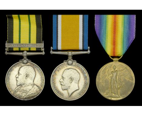 Three: Private A. G. Haynes, Royal Marine Light Infantry  Africa General Service 1902-56, 1 clasp, Somaliland 1902-04 (A. G. 