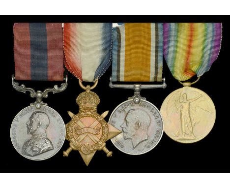 A Great War 1916 ‘Thiepval Ridge - Hessian Trench’ D.C.M. group of four awarded to Sergeant J. Moir, 5th Battalion (Western C