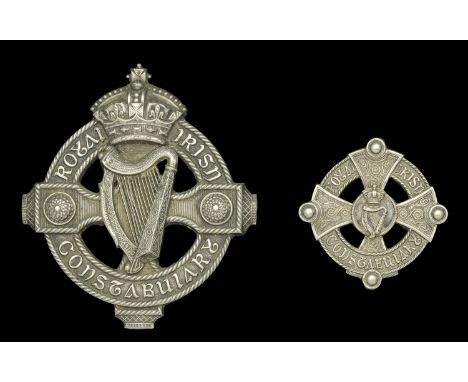 A Royal Irish Constabulary Officer’s Pouch Belt Plate and Pouch Badge. Two extremely fine examples, the pouch belt plate of t