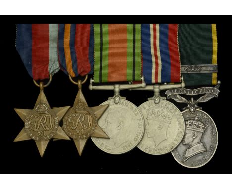 Five: Signalman A. F. Manly, Royal Signals  1939-45 Star; Burma Star; Defence and War Medals 1939-45; Efficiency Medal, G.VI.