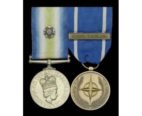 Pair: Acting Able Seaman (Mechanician) K. D. Bass, Royal Navy  South Atlantic 1982, with rosette (AAB (M) K. D. Bass D184067Y