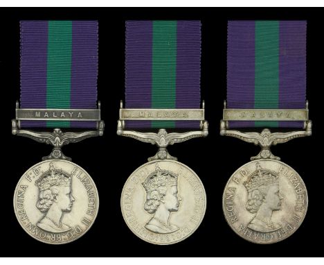 General Service 1918-62, 1 clasp, Malaya, E.II.R. (3) (22274948 S/Sgt. K. A. Dawson. R.E.M.E.; 23194961 Cpl. G. O. Thomas. R.