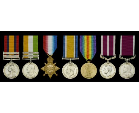 Seven: Warrant Officer Class 1 A. Tulk, Army Service Corps Queen’s South Africa 1899-1902, 2 clasps, Cape Colony, Orange Free