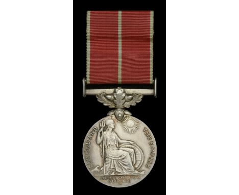 A Second War B.E.M. awarded to Corporal R. J. McCarthy, Royal Canadian Air Force, for rescuing two fellow airman from a burni