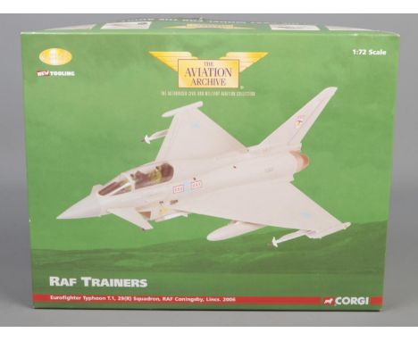 A boxed limited edition Corgi The Aviation Archive RAF Trainers model military aircraft. RAF Trainers Eurofighter Typhoon T.1