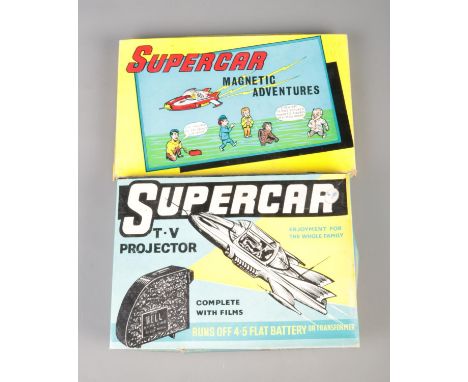 Two vintage boxed Supercar sets to include T.V Projector and Magnetic Adventures.  